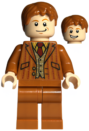 Минифигурка Lego Harry Potter Fred / George Weasley - Dark Orange Suit hp122 U